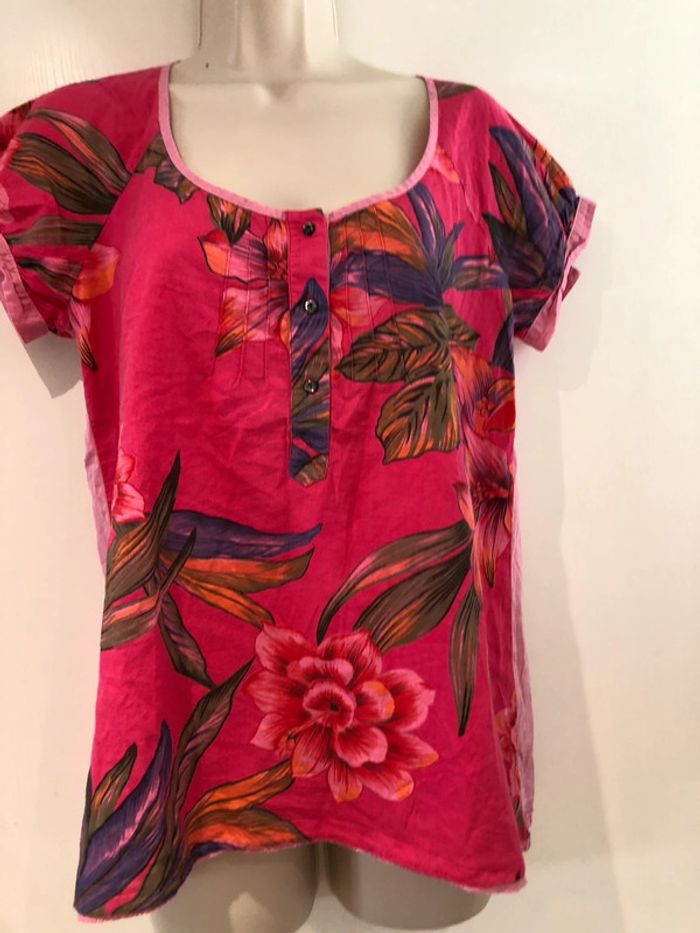 Blouse one step taille 38 couleur fuchsia - photo numéro 4