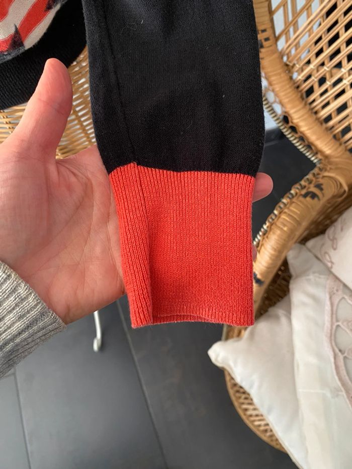 Pull Sonia by Sonia Rykiel taille S noir orange crème avec noeud et étoiles - photo numéro 6