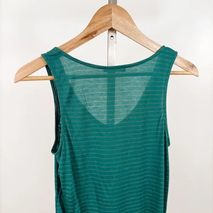 Débardeur vert turquoise rayé lurex Promod T.38/M chic été léger sans manches A1105 - photo numéro 6
