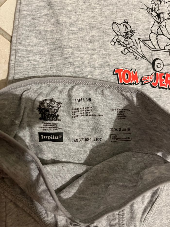 110/116 cm ensemble coton tom&jerry gris - photo numéro 4