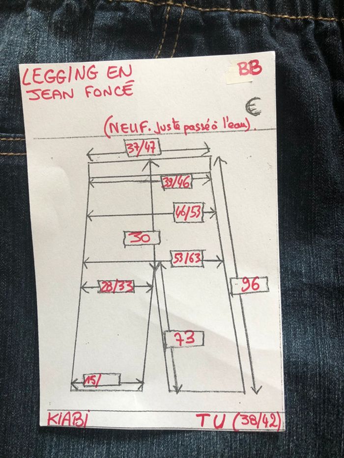 BB-Leggings en jean bleu foncé T unique (38-42) NEUF - photo numéro 7