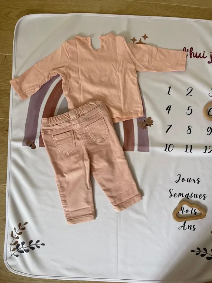 Ensemble bébé fille Pat et Ripaton – Taille 6 mois – Rose - photo numéro 2