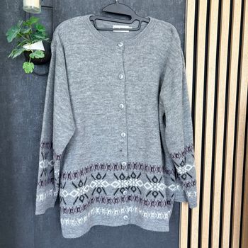 Gilet Emma Pernelle gris motifs jacquard - taille 1