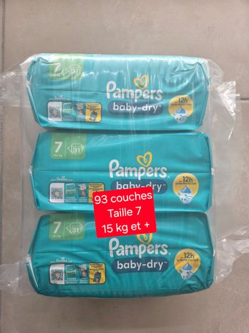 93 couches Pampers Taille 7