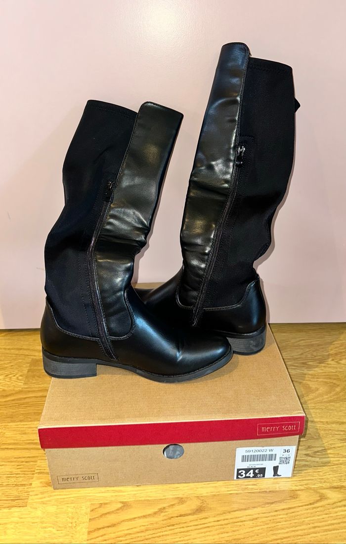 Bottes cavalière - bottes cuissardes noires taille 36 - photo numéro 4