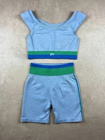 Ensemble Prozis Seamless Set - Sports Bra + Short Gym | bleu clair - M | Women #164
