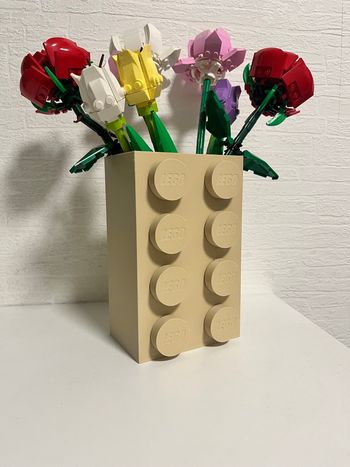 Vase Lego Beige brique XXL - support fleurs Lego bionicle 
