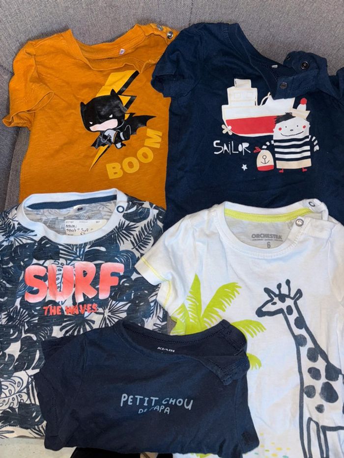 Lot de 5 t-shirts 6 mois - photo numéro 2
