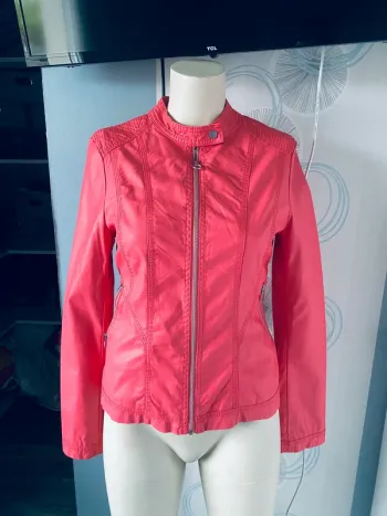 Veste simili cuir rose / taille S / zuiki