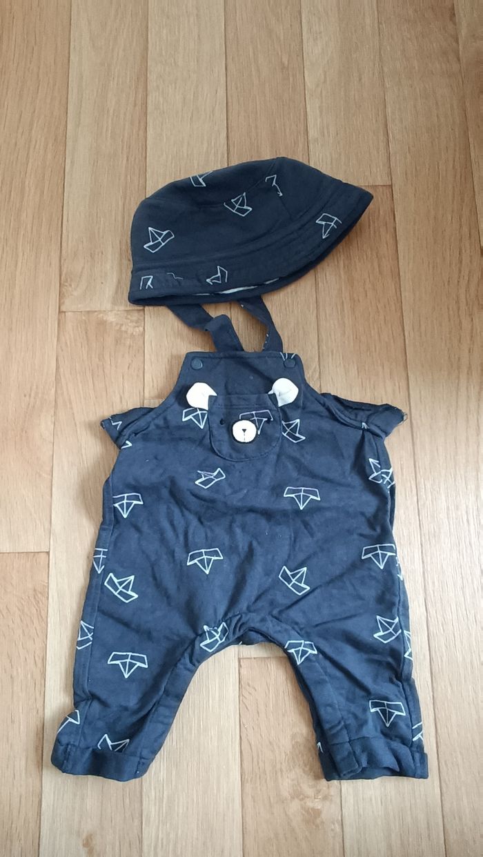 Ensemble salopette et chapeau