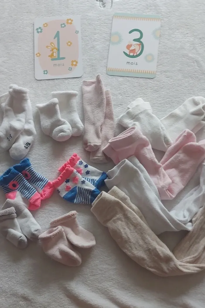 Lot collants chaussettes naissance à 3 mois - photo numéro 2