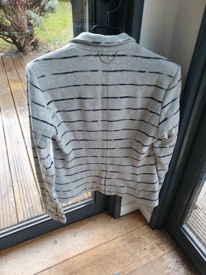 Veste rayée gris et bleu marine school rag - photo numéro 3