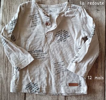 Tee shirt manches longues la redoute 12 mois