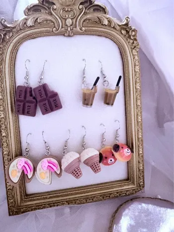 Lot de boucles d’oreilles pendantes food kawaii