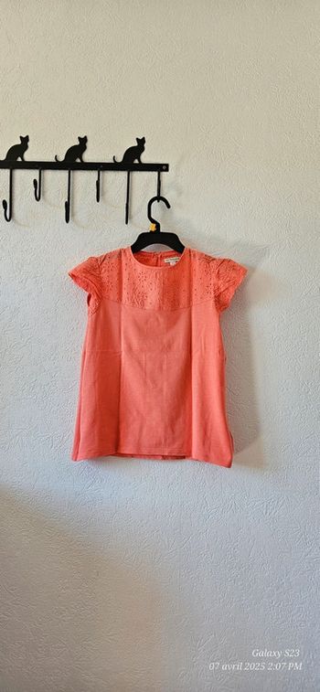 Tee-shirt manches courtes broderie anglaise 12A