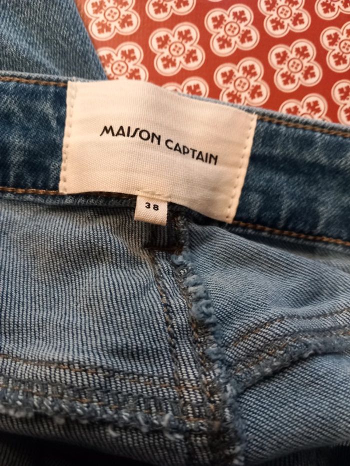 Jeans boutons fantaisie Maison Captain taille 38 - photo numéro 4