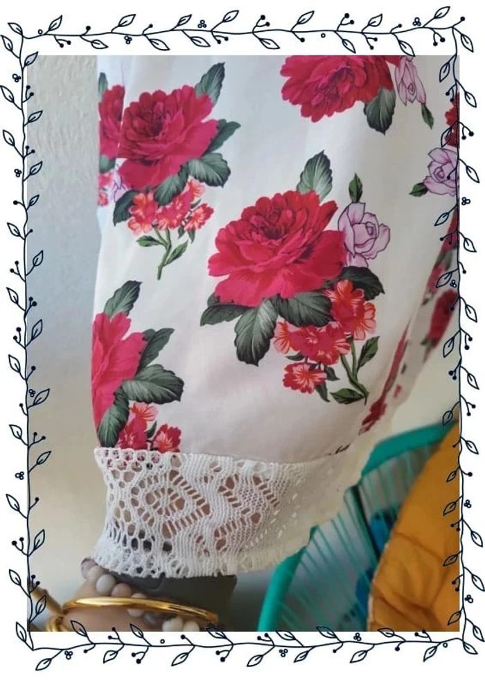 Blouse/tunique motif fleur - photo numéro 4