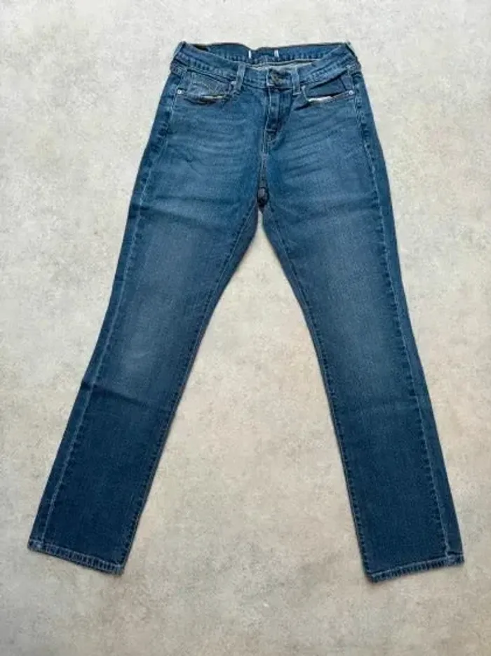 Jeans Levi's W28 FR38 coupe droite bleu Femme Women pan330b - photo numéro 2