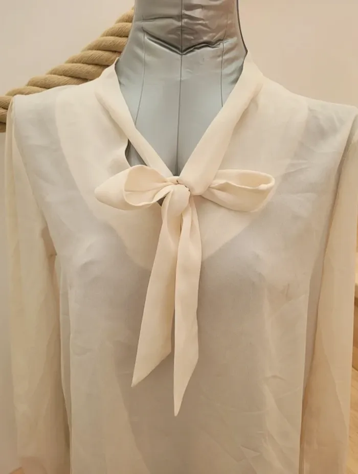 Blouse fluide avec col à nouer femme taille 38 - photo numéro 2