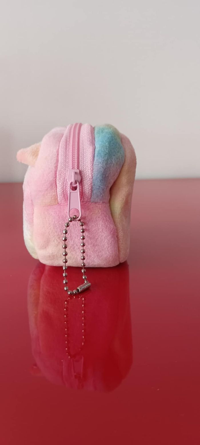 Petit porte-monnaie multicolore en peluche pour enfant modèle lapin - photo numéro 4