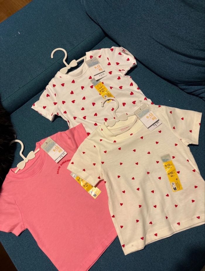 Lot tee-shirt bébé fille