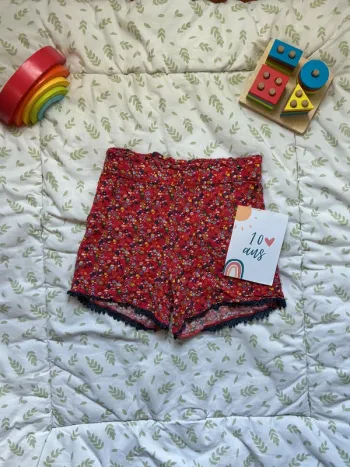 short rouge fleuri 10 ans influx