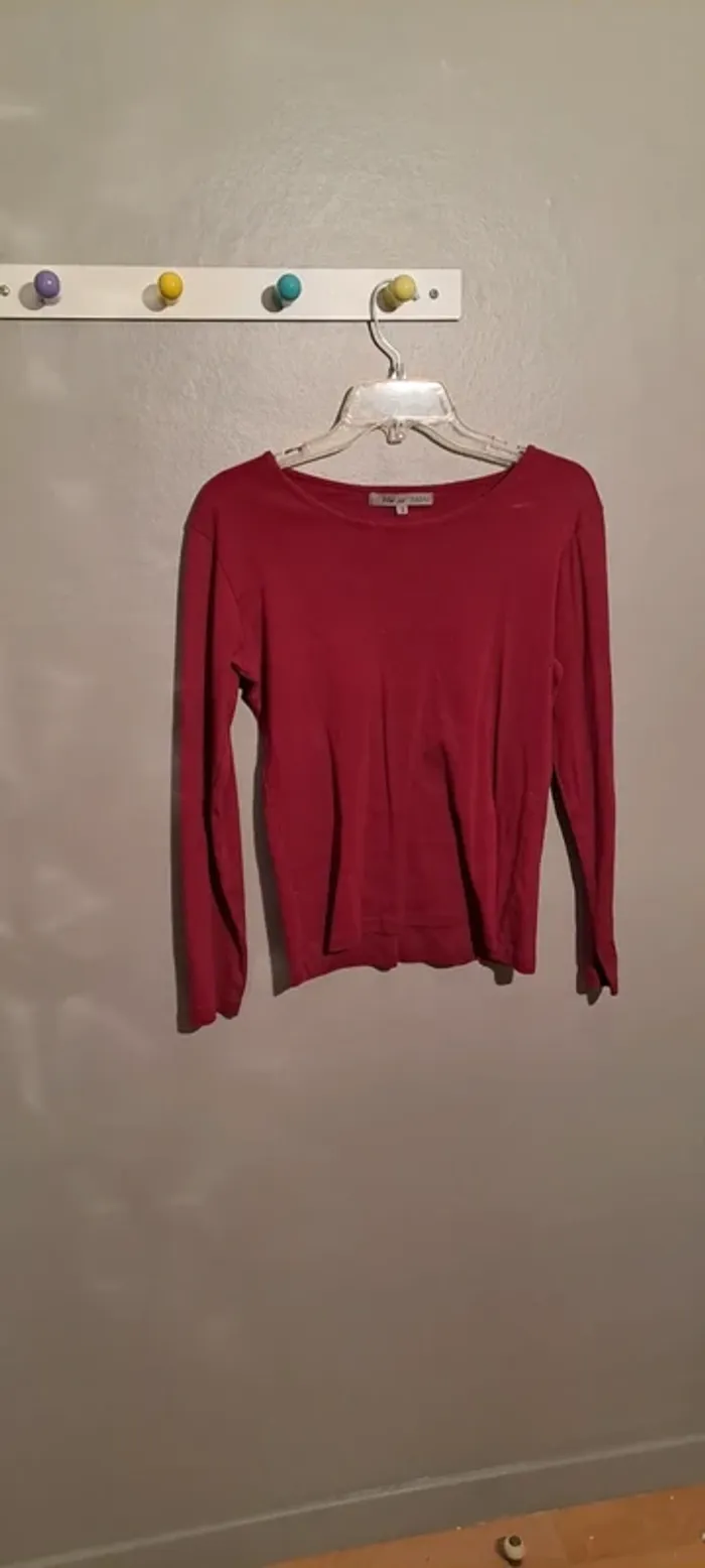T Shirt manches longues Bordeaux - Marque Via 28 - Taille 42 - État neuf. - photo numéro 2