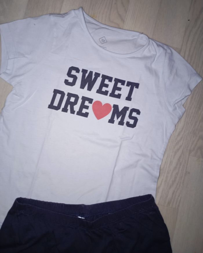 Pyjashort pyjama short en coton blanc et gris Tex 
T. 9-10 ans - photo numéro 2