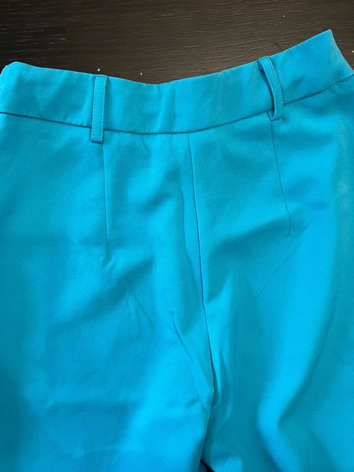 Pantalon pince - taille haute turquoise - photo numéro 4