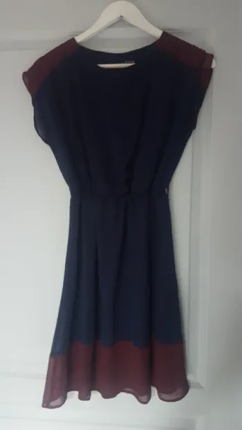 Robe courte Bleu marine/Bordeaux