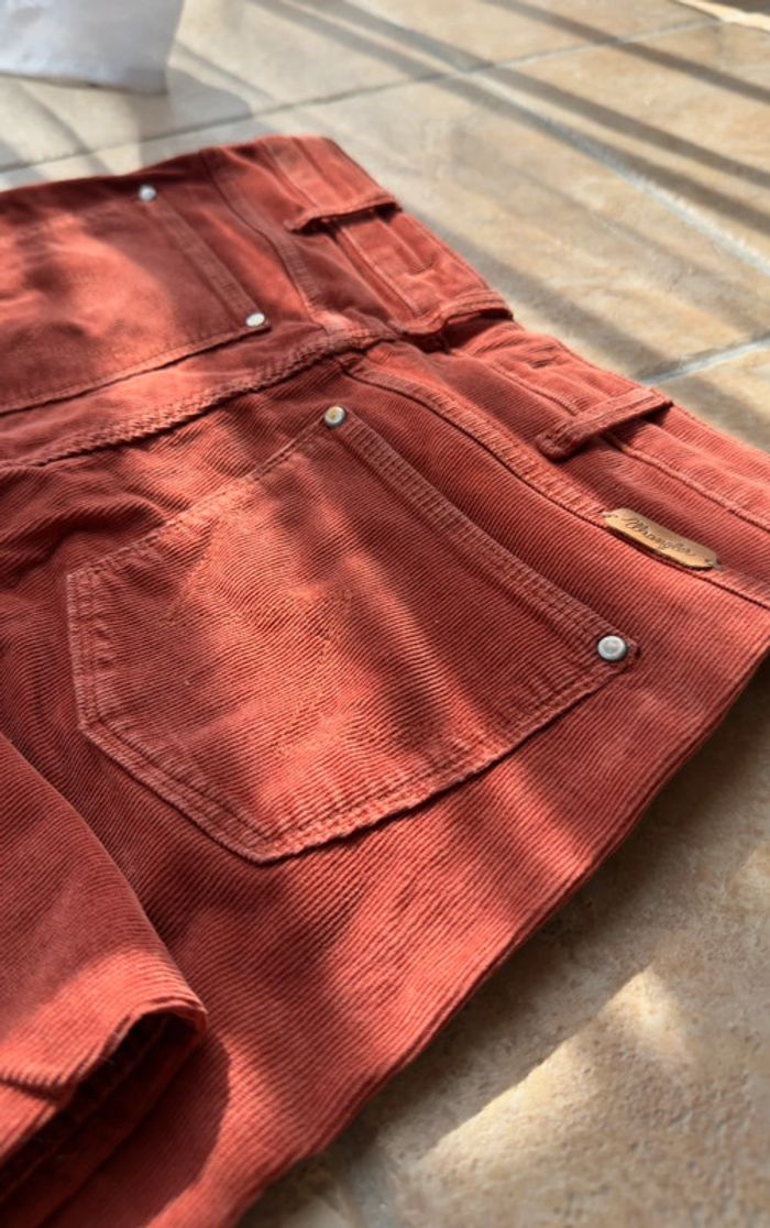 Pantalon Wrangler skinny t34 terracotta en velours côtelé très bon état - photo numéro 4