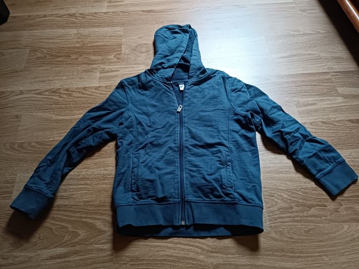Sweat zippé à capuche bleu, Okaïdi, 10 ans