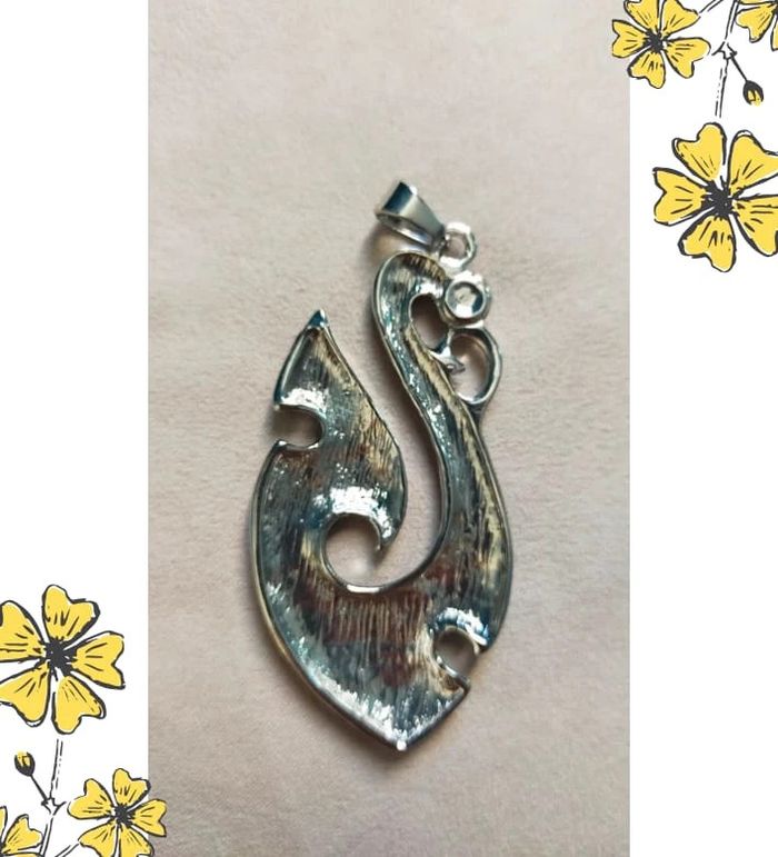 Parure pendentif + boucles d’oreilles violet & argenté – Design moderne & strass - photo numéro 5