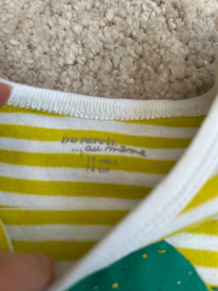 Body garçon à manches courtes dinosaures monstre vert - 12 mois - dpam - photo numéro 3