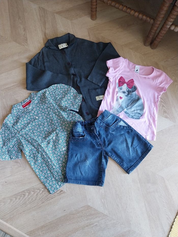 Chemise short t-shirt gilet