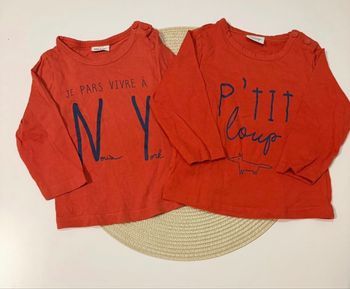 Joli lot de T-shirt à manches longues, taille 12 mois de la marque tape à l’œil 