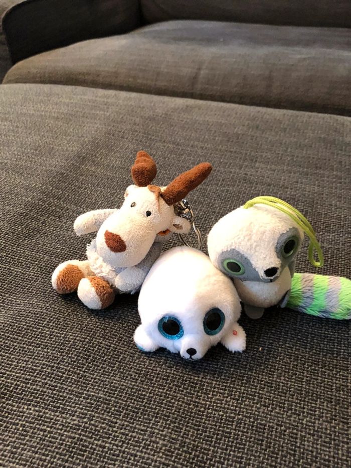 Lot de 3 mini peluches
