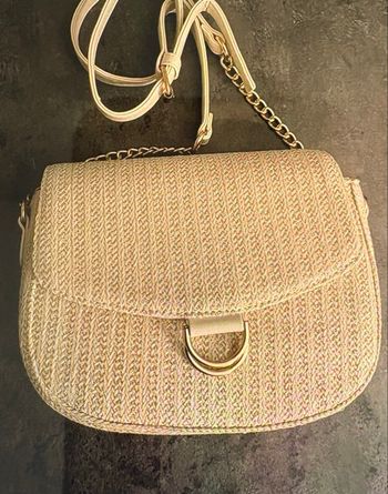 Sac bandoulière beige effet tressé -élégant & tendance 
