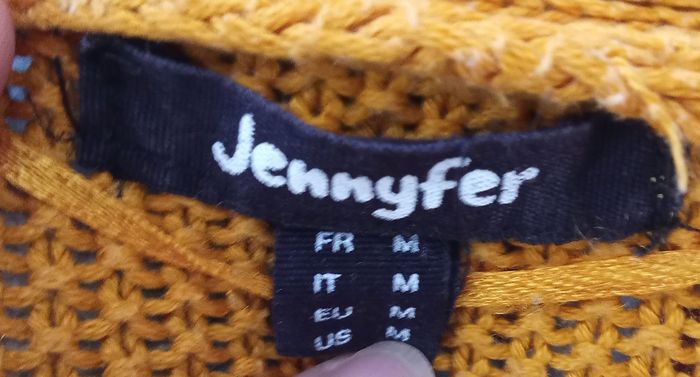 Gilet long mi saison petite maille moutarde Jennifer taille M - photo numéro 4