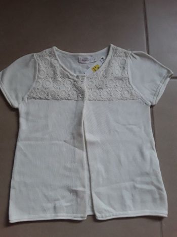Gilet écru manches courtes fille 6 ans EPOP GIRL NEUF