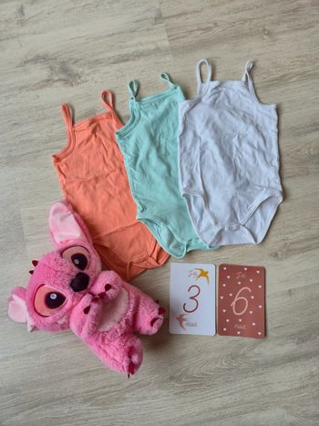 Lot de 4 bodies bretelles orchestra 36 mois