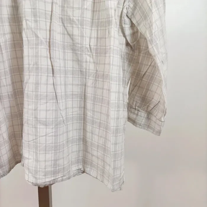 Pyjama 2 pièces Miss Helen à carreaux beige 100 % coton – taille 42-44, coupe loose A1062 - photo numéro 10