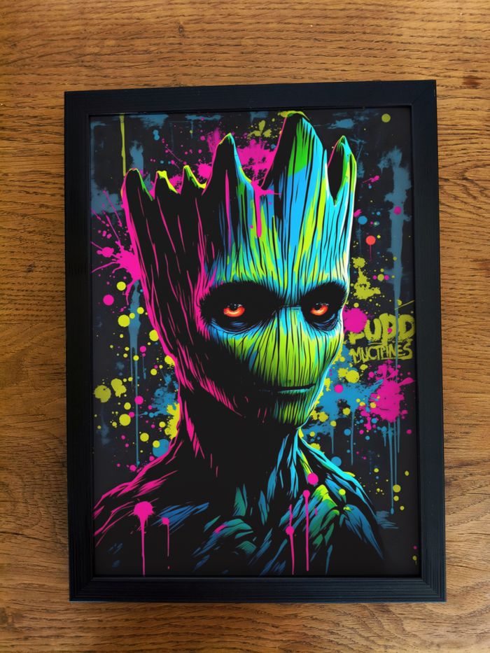 Affiche A4 super-héros fluo – déco chambre ado / gaming - photo numéro 3