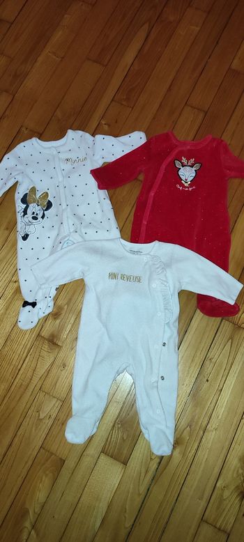 Lot de 3 pyjamas fille taille 3 mois