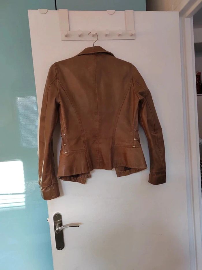 Perfecto en cuir marron t. 1 Glam Cuir - photo numéro 7