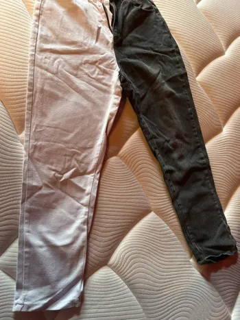 Jean bicolore blanc et noir shein XS