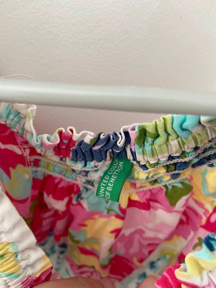 Robe benetton fille été fleurs parfait état - photo numéro 2