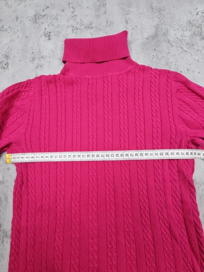 Pull torsadé col roulé Tommy Hilfiger – Fuchsia – Taille M/38 Femmes - photo numéro 10