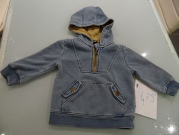 pull 18 mois a capuche kiabi bleu