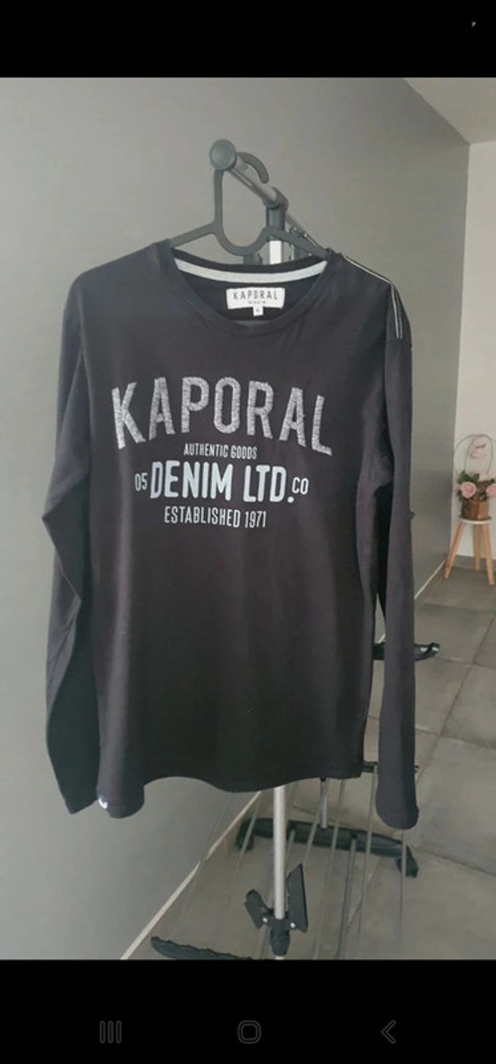 Tee-shirt manche longue taille 16 ans noir kaporal - photo numéro 2